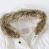 Girls' Winter Coat Waterproof Long Parka Warm Hooded Puffer Jacket with Faux Fur Kids Sherpa Lined (White, 2-3 Years) view 3