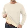 Again Ordre My Past Ordre Sherpa Lined Sweatshirt Men Crewneck Long Sleeve Sweatshirts for Men Lightweight Fleece Thermal Underwear Winter Warm Thick Pullover Basic Tops Beige view 1