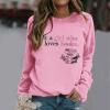 2024 Top Just A Girl Who Loves Books Sweatshirt for Women Bookish Sweatshirts Book Lovers Pullovers Casual Holiday Tops view 3