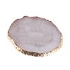 WESIEVYA 2pcs Jewelry Storage Tray Golden Rim Agate Design Organizer for Earrings Necklaces and Elegant Black Display Dish for Home Decor and Giving view 4