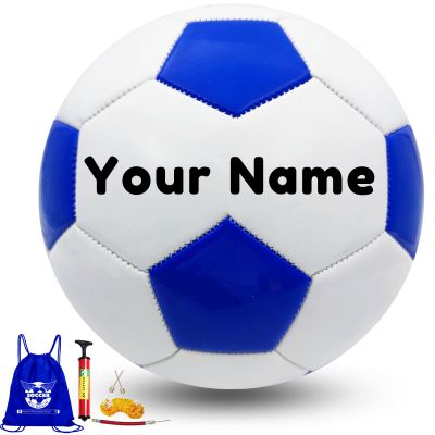 KPASON Personalized Soccer Ball Size 5, Customized Blue White Soccer Balls Gift with Name or Text for Coach, Boyfriend, Dad, Mom or Any Soccer Fan