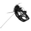 LIFKOME Handheld Masquerade Mask for Women Plume Design for Cosplay Parties and Carnival Events and Party Prop view 1