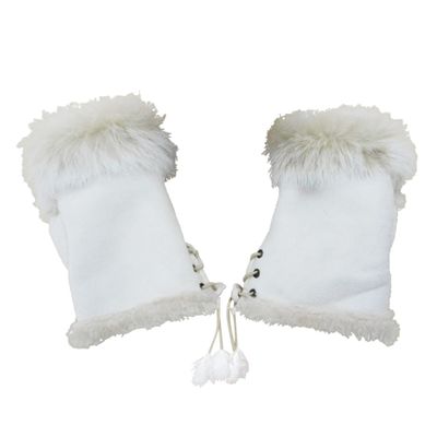 COSMEVIVI Fingerless Winter Gloves for Women Soft Stylish Wool Mittens with Wrist Cozy Hand Warmers for Christmas Texting Tablet