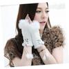 COSMEVIVI Fingerless Winter Gloves for Women Soft Stylish Wool Mittens with Wrist Cozy Hand Warmers for Christmas Texting Tablet view 2