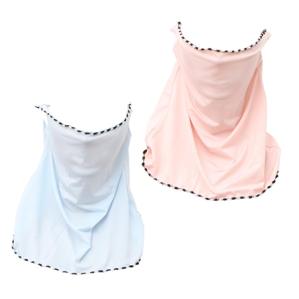 LALADEFIEE 2pcs Ice Veil Neck Protector Face Cover for Uv Lightweight Breathable Scarf Edging for Outdoor Activities Light Light