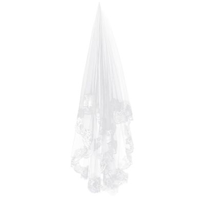 TINEASUR 1.5m -tier Embroidery Lace Decor Bridal Wedding Veil for Elegant Ceremonies Accessory for Brides Their Special Day