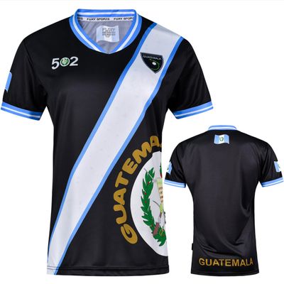 fox & fury Women's Guatemala Soccer Shirt Soccer Jersey - Sleek Ribbed Collar and Ribbed Sleeves (US, Alpha, X-Small, Regular, Regular, Black)