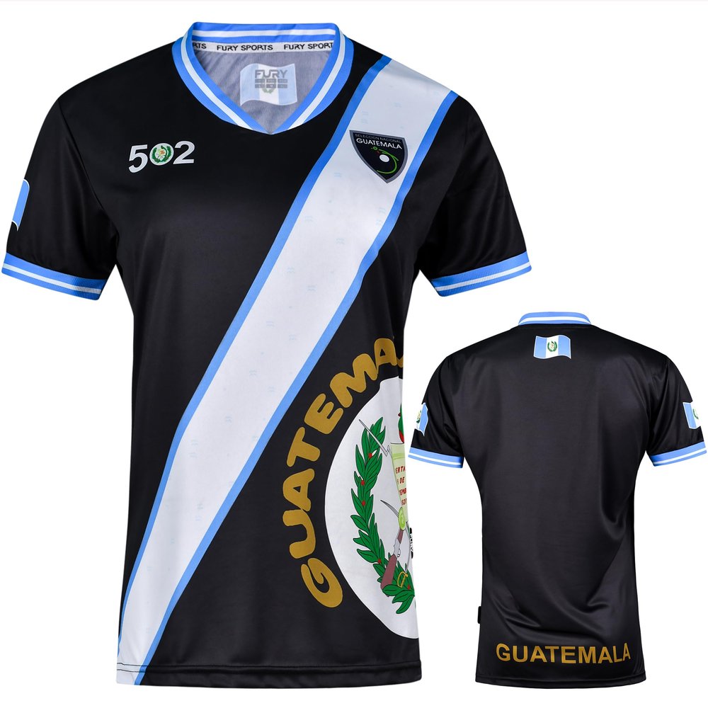 fox & fury Women's Guatemala Soccer Shirt Soccer Jersey - Sleek Ribbed Collar and Ribbed Sleeves (US, Alpha, X-Small, Regular, Regular, Black)
