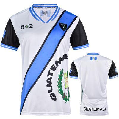 fox & fury Women's Guatemala Soccer Shirt Soccer Jersey - Sleek Ribbed Collar and Ribbed Sleeves (US, Alpha, X-Large, Regular, Regular, White)
