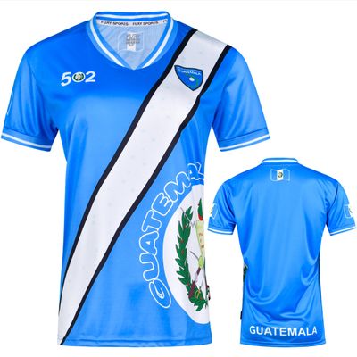 fox & fury Women's Guatemala Soccer Shirt Soccer Jersey - Sleek Ribbed Collar and Ribbed Sleeves (US, Alpha, X-Large, Regular, Regular, Sky Blue)