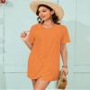 Bsubseach Terry Cloth Cover Up - Women 2026 Zipper Swimsuit Coverup Hooded Swim Robes Beach Coverups with Pockets Orange XL view 2