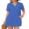 Bsubseach Terry Cloth Cover Up - Women 2026 Zipper Swimsuit Coverup Hooded Swim Robes Beach Coverups with Pockets Blue XL view 1