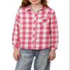 Betusline Girls' Plaid Flannel Shirt, Kids Long Sleeve Button Button Shirts Tops, F Pink & White #17-8 Years= Tag 140 view 1