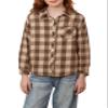 Betusline Girls' Plaid Flannel Shirt, Kids Long Sleeve Button Button Shirts Tops, F Khaki & Brown #17-8 Years= Tag 140 view 1
