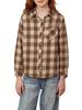 Betusline Girls' Plaid Flannel Shirt, Kids Long Sleeve Button Button Shirts Tops, F Khaki & Brown #110-11 Years= Tag 170 view 1