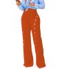 PINSV Women's High Waisted Stretchy Bootcut Pull On Dress Pants Business Casual Work Pants Deep Orange S view 4