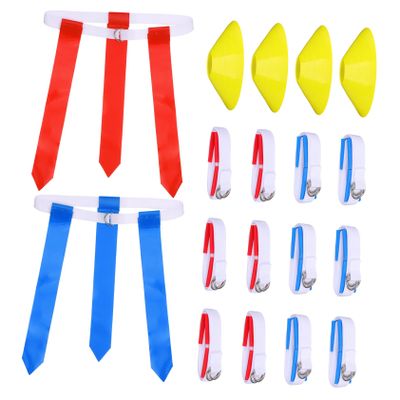 OHPHCALL Flag Football Accessory Kit 12 Belts 4 Cones Football Flags Set Perfect for Youth Adult Players
