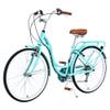 BALINGE 24 Inch Cruiser Bicycle with 7 SpeedBeach Cruiser Bike for Women24 Womans Bike PinkHybrid Cruiser Bike 7 Speeds Trek Hybrid Bike for Women,Cyan, 24 Inch view 1