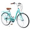 BALINGE 24 Inch Cruiser Bicycle with 7 SpeedBeach Cruiser Bike for Women24 Womans Bike PinkHybrid Cruiser Bike 7 Speeds Trek Hybrid Bike for Women,Cyan, 24 Inch view 2