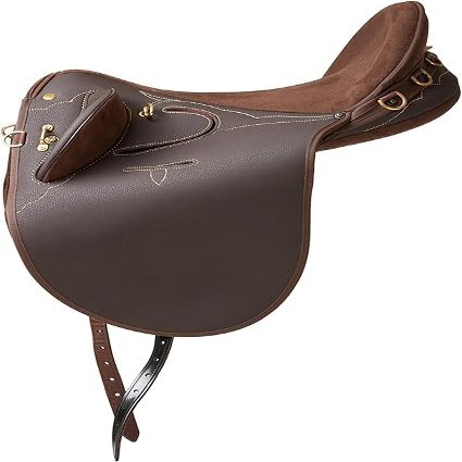 BNB International Synthetic Suede Australian English Stock Horse Saddle Collection Horse Rider Without Horn Hornless Equestrian Trail Tack Matching Girth-Stirrups Size:10-18 inch Seat, STOCK01 (13.5)