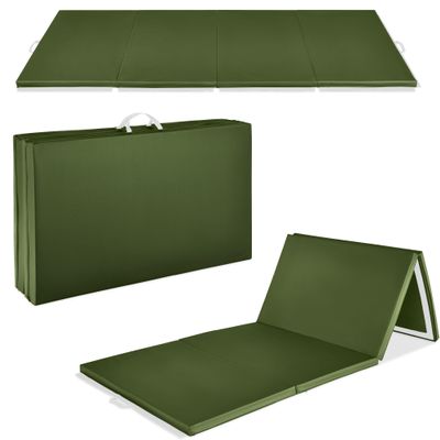 Best Choice Products 10ftx4ftx2in Folding Gym Mat 4-Panel Exercise Gymnastics Tumbling Workout Fitness Floor Mats w/Carrying Handles - Jungle