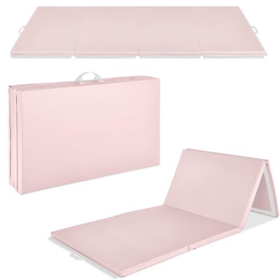 Best Choice Products 10ftx4ftx2in Folding Gym Mat 4-Panel Exercise Gymnastics Tumbling Workout Fitness Floor Mats w/Carrying Handles - Smoky Quartz