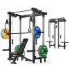 Mikolo Folding Squat Rack, Wall Mounted Power Rack with Cable Crossover Machine & LAT Pull Down, Functional Trainer with 5 Adjustable Function Modes, Upgraded Home Gym Package(Black) view 1