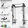 Mikolo Folding Squat Rack, Wall Mounted Power Rack with Cable Crossover Machine & LAT Pull Down, Functional Trainer with 5 Adjustable Function Modes, Upgraded Home Gym Package(Black) view 2