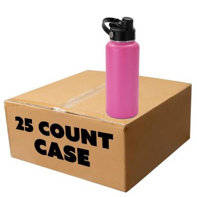 makerflo 32 oz Hydro Powder Coated Water Bottle - 25 Pack with 2-in-1 Lid | Craft-Ready for DIY Gifts & Personalization (Laser Engravable, UV DTF, Epoxy, Vinyl) - Not for sublimation and DTF