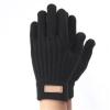 LUOHANUS Men Women Knitted Gloves Black Winter Male Thicken Warm Solid Stripe Mitten Autumn Work Glove(Black) view 3