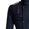 Qolkmuiy-GJ Men's Stand Collar Wool Blend Jacket 2 Breasted Short Wool Jackets Trendy Casual Winter Pea Coat (Blue,Large) view 3