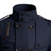 Qolkmuiy-GJ Men's Stand Collar Wool Blend Jacket 2 Breasted Short Wool Jackets Trendy Casual Winter Pea Coat (Blue,Large) view 4