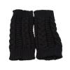 LUOHANUS Knitted Half Finger Gloves Women's Warm Soft Winter Gloves for Girl(Black) view 1
