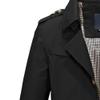 Qolkmuiy-GJ Men's Slim Notched Collar Cotton Jacket Casual Single-Breasted Windbreaker Parka Notch Lapel Business Overcoat (Black,XX-Large) view 3