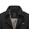 Qolkmuiy-GJ Men's Slim Notched Collar Cotton Jacket Casual Single-Breasted Windbreaker Parka Notch Lapel Business Overcoat (Black,XX-Large) view 4