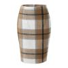 RanRui Women's Plaid Mini Skirt Pencil Skirt Plaid Skirt Autumn and Winter high Waist Tight Knee Length Wool mid-Length Skirt High Waisted Bodycon Pencil Skirt, (Shallow Khaki,S) view 1
