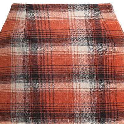 RanRui Women's Plaid Mini Skirt Pencil Skirt Plaid Skirt Autumn and Winter high Waist Tight Knee Length Wool mid-Length Skirt High Waisted Bodycon Pencil Skirt, (Orange,M)