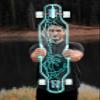 GHOST BOARDS Custom Longboard - Clear Long Boards with LED Wheels and Remote Control for Night Riding - Acrylic Skateboard Delivers Style, Stability, and Smooth Performance - 40" - Skeleton Hands view 2