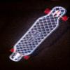 GHOST BOARDS Custom Longboard - Clear Long Boards with LED Wheels and Remote Control for Night Riding - Acrylic Skateboard Delivers Style, Stability, and Smooth Performance - 40" - Ghost Waffle view 2