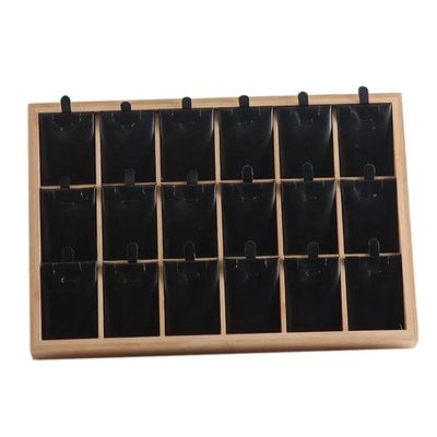 Jewelry Stand Organizer Storage Boxes 18 Grids Pendant Necklace Holder, Black