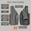 Rounded IWB Holster Fits: Sig Sauer P322 Holster - LH - Black Kydex - Concealment Express - American Made view 4