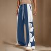 Womens Wide Leg Sweatpants Baggy High Waisted Fashion Teen Girls Y2K Clothes Outdoor Athletic Jogger Running Pants Blue view 2