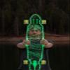 GHOST BOARDS Custom Longboard - Clear Long Boards with LED Wheels and Remote Control for Night Riding - Acrylic Skateboard Delivers Style, Stability, and Smooth Performance - 40" - Design: Viper view 2