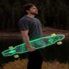 GHOST BOARDS Custom Longboard - Clear Long Boards with LED Wheels and Remote Control for Night Riding - Acrylic Skateboard Delivers Style, Stability, and Smooth Performance - 40" - Design: Viper view 3