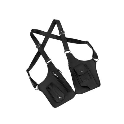 UxicRuya Hide Underarm Shoulder Bag Double Shoulder Pouch Easy Carrying Modern PU Leather Underarm Strap Wallet, Black