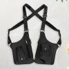 UxicRuya Hide Underarm Shoulder Bag Double Shoulder Pouch Easy Carrying Modern PU Leather Underarm Strap Wallet, Black view 2