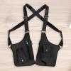 UxicRuya Hide Underarm Shoulder Bag Double Shoulder Pouch Easy Carrying Modern PU Leather Underarm Strap Wallet, Black view 4
