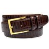 3513302 Men's Gold Buckle Genuine Leather Alligator Embossed Dress Belt 1-3/8"(35mm) Wide (DARK BROWNN, 46) view 1