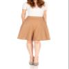 Dani's Choice High-Waisted Cotton Blend Skirt with Pockets - Knee Length A-line Flare for Business and Casual Wear Tan Beige XS view 1