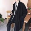Qolkmuiy-GJ Men's Casual Cotton Blend Peacoat Winter Woolen 2 Buttons Trench Slim Single Breasted Long Overcoat (Black,XX-Large) view 3